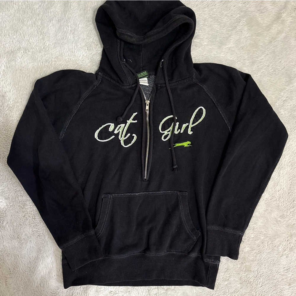 Cat Girl arctic cat y2k quarter zip